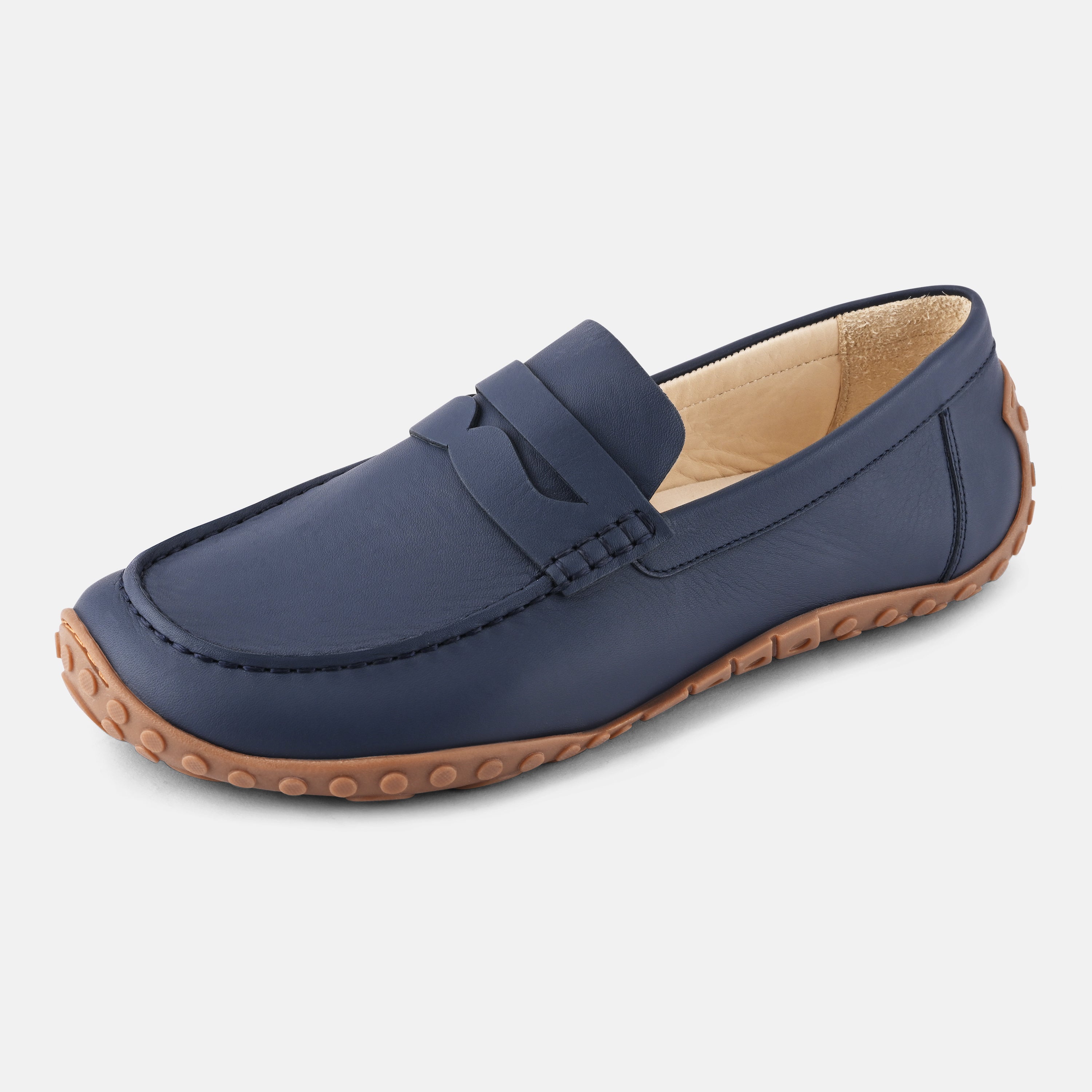 Men's Blue moc toe loafers Baer