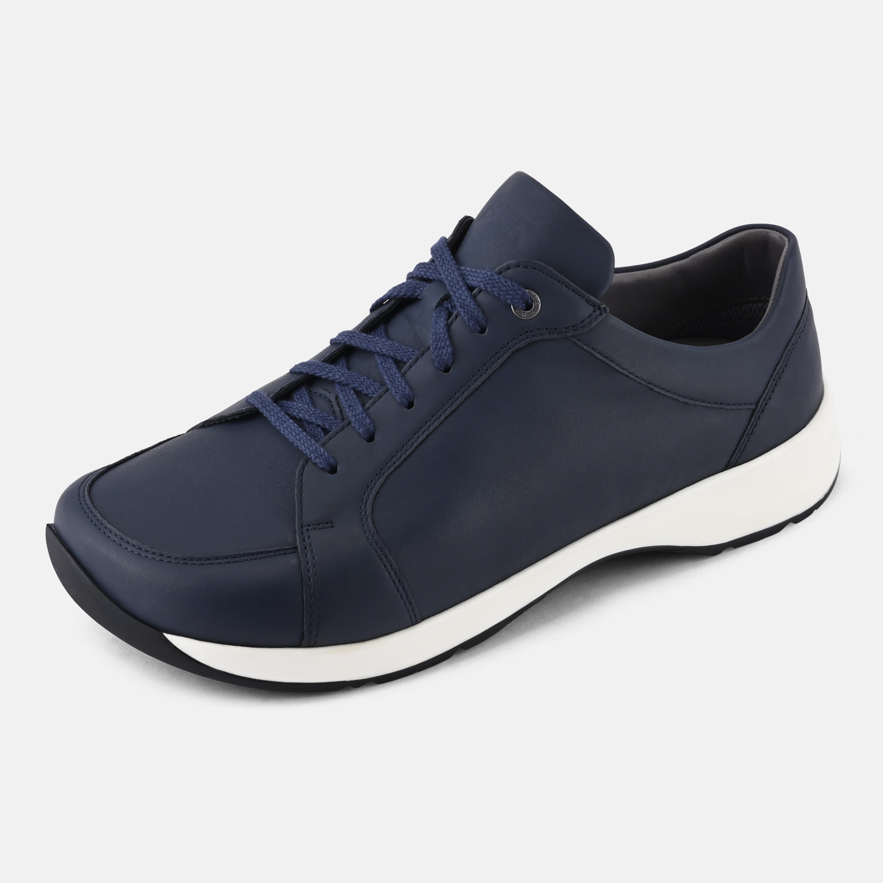 Men's Blue wide toe box leather Shoes Baer