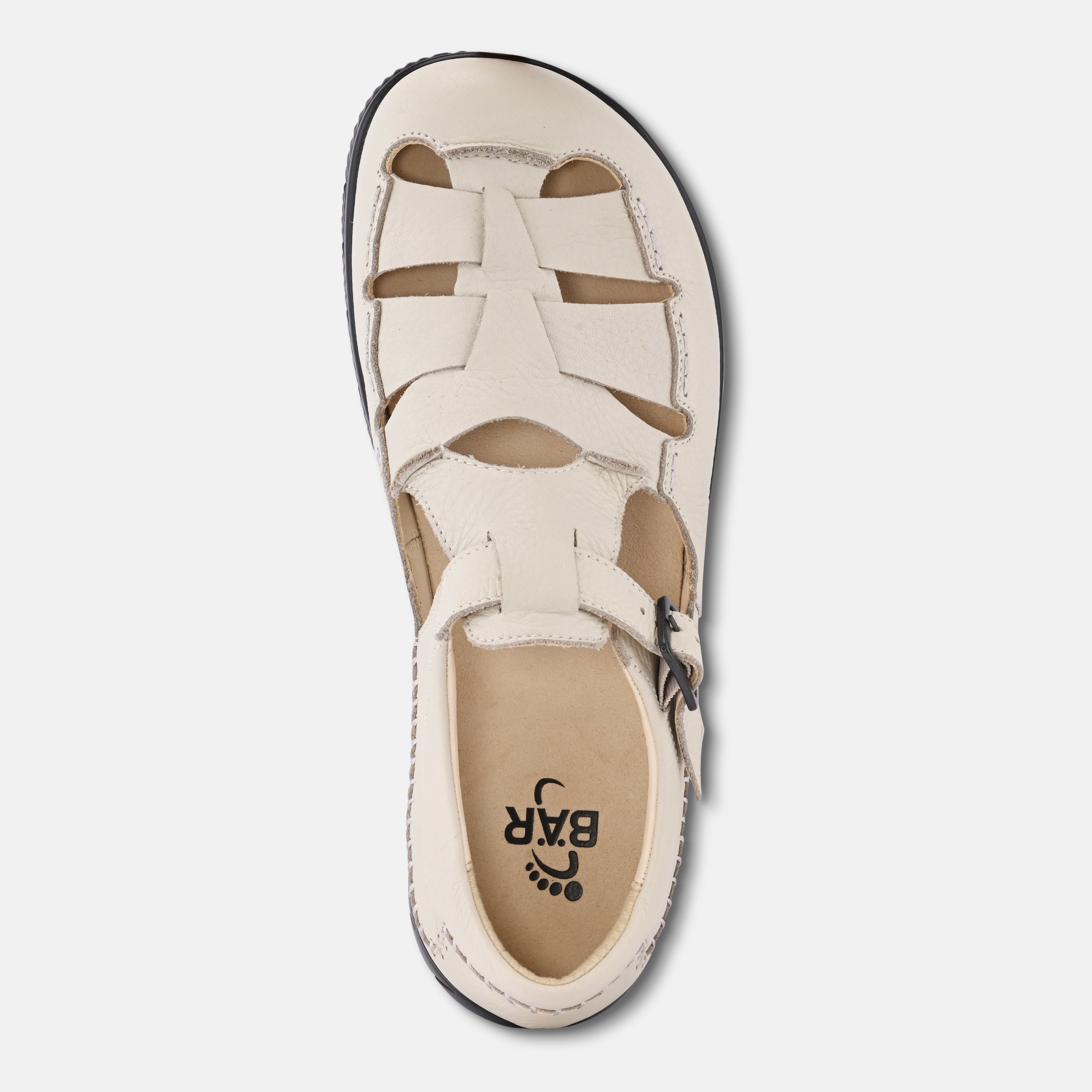 Men's White Casual Leather Sandals Baer