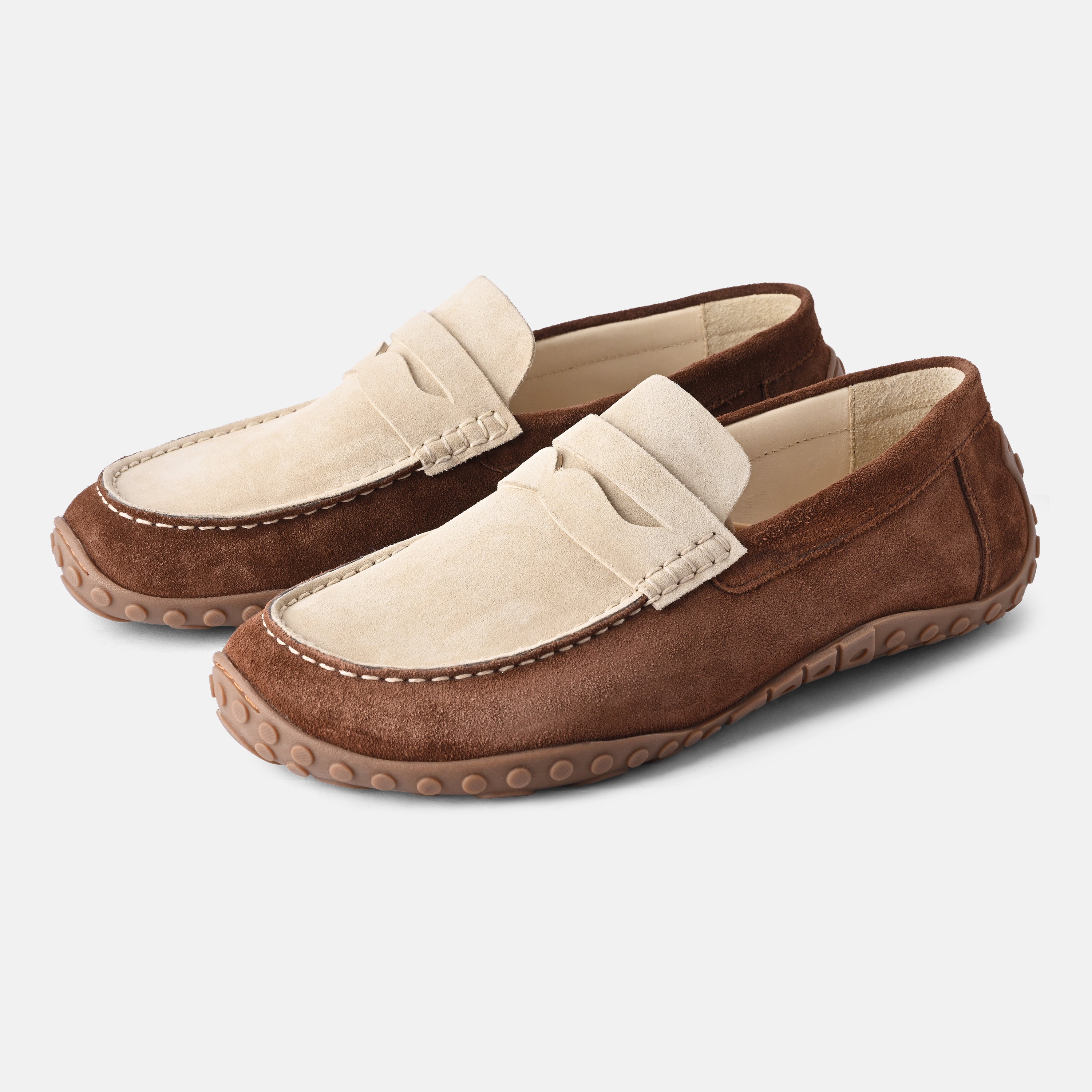 Men's Brown premium barefoot loafers Baer