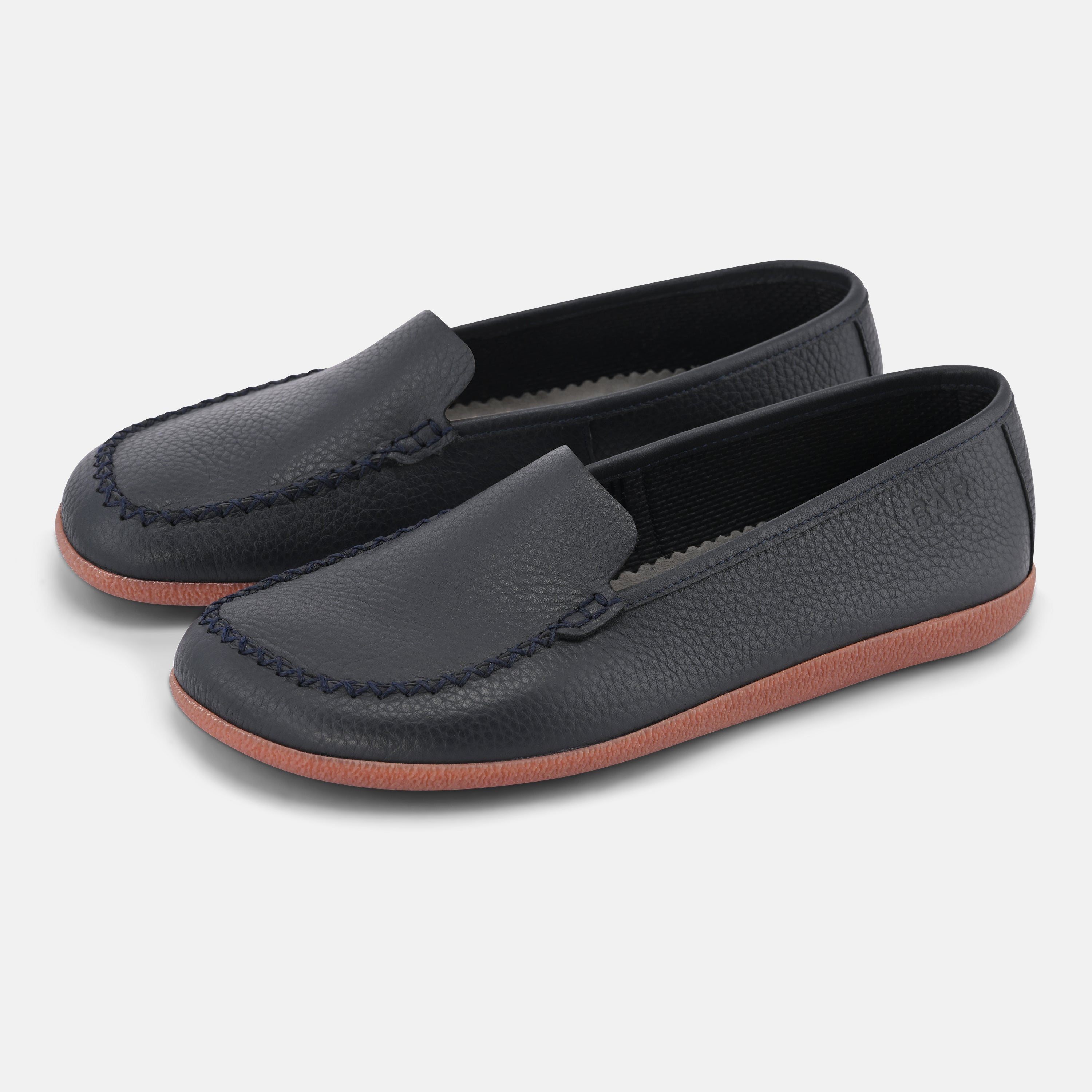 Women's Blue casual leather slip ons Baer