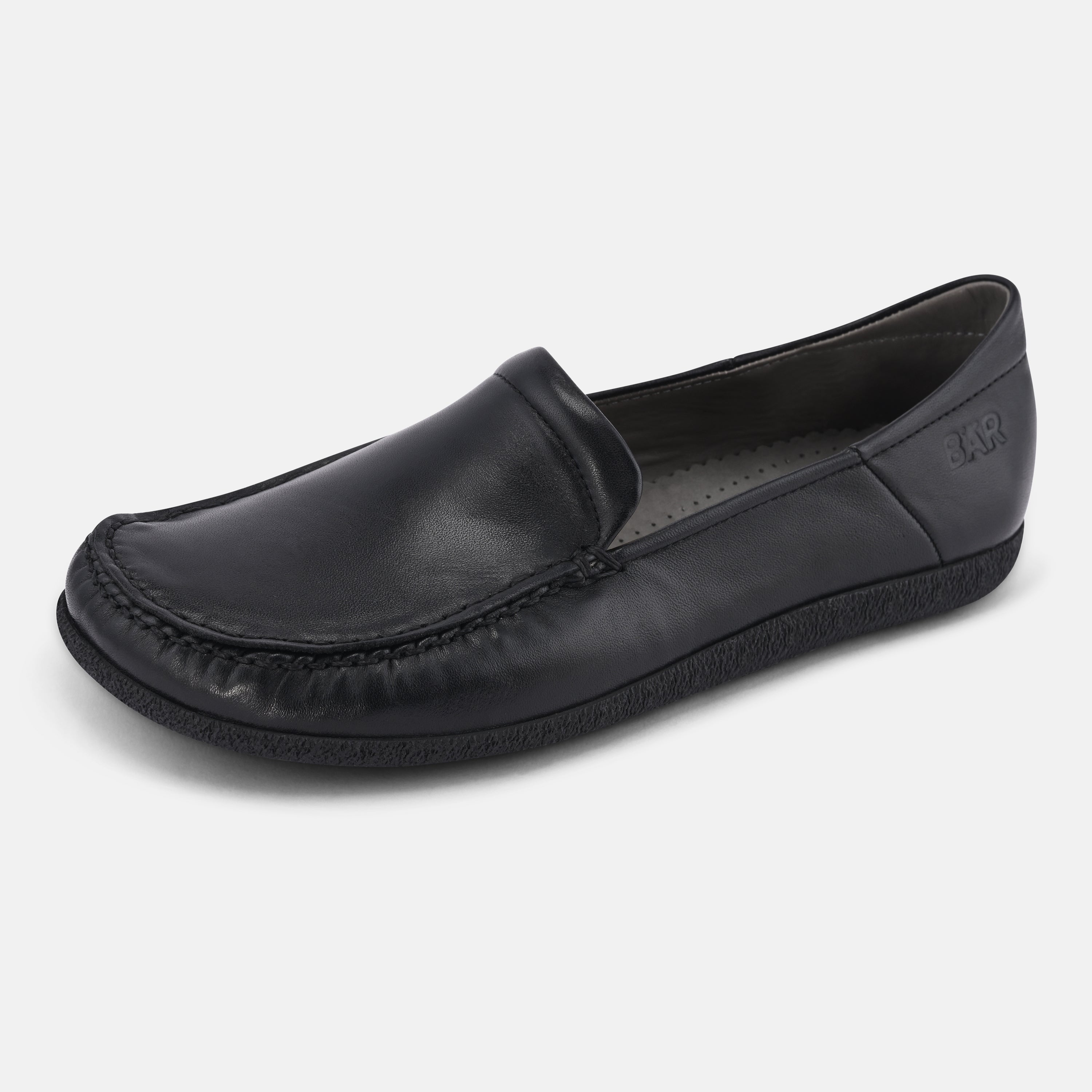 Women's Black wide toe box leather shoes Baer
