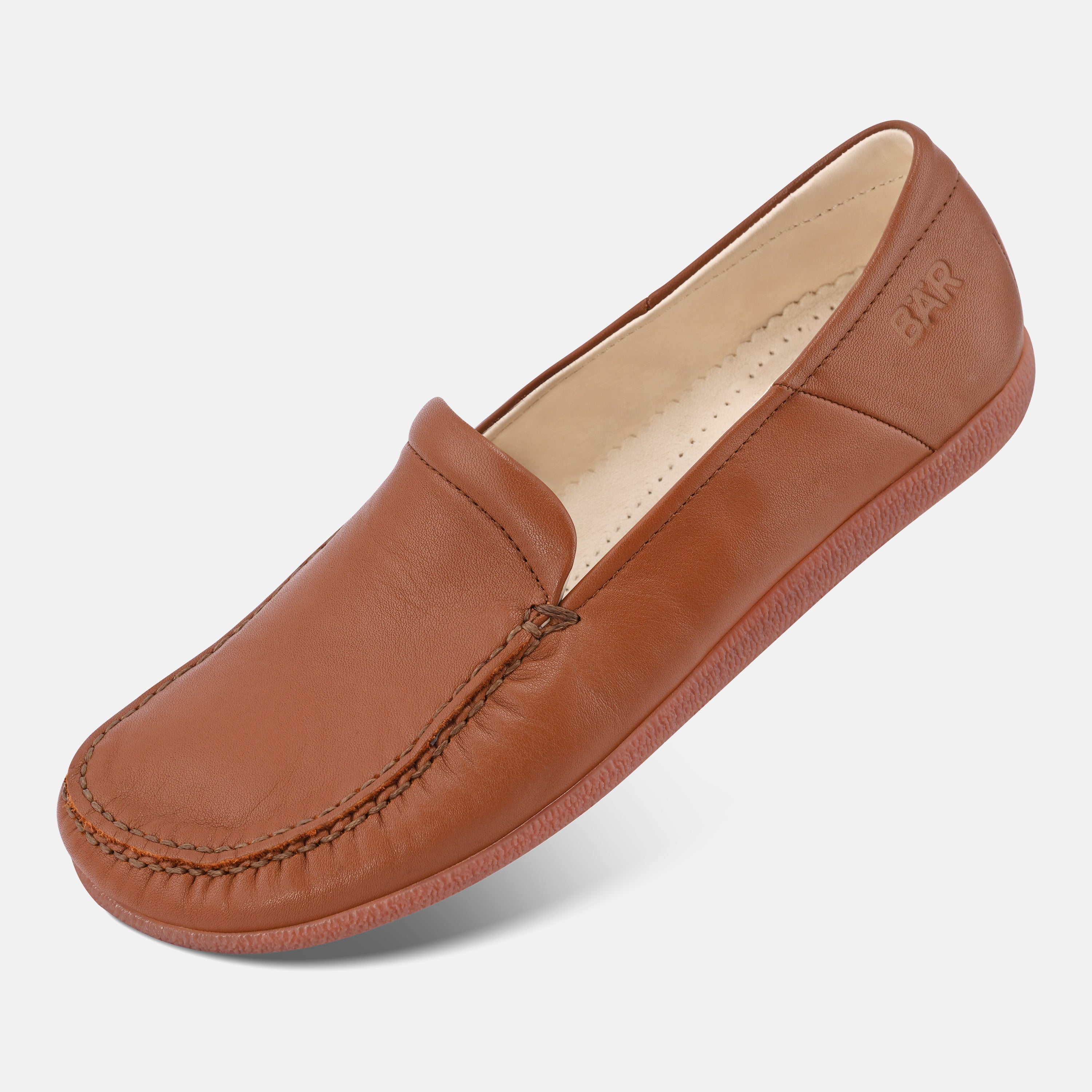 Women's Brown zero drop premium leather shoes Baer