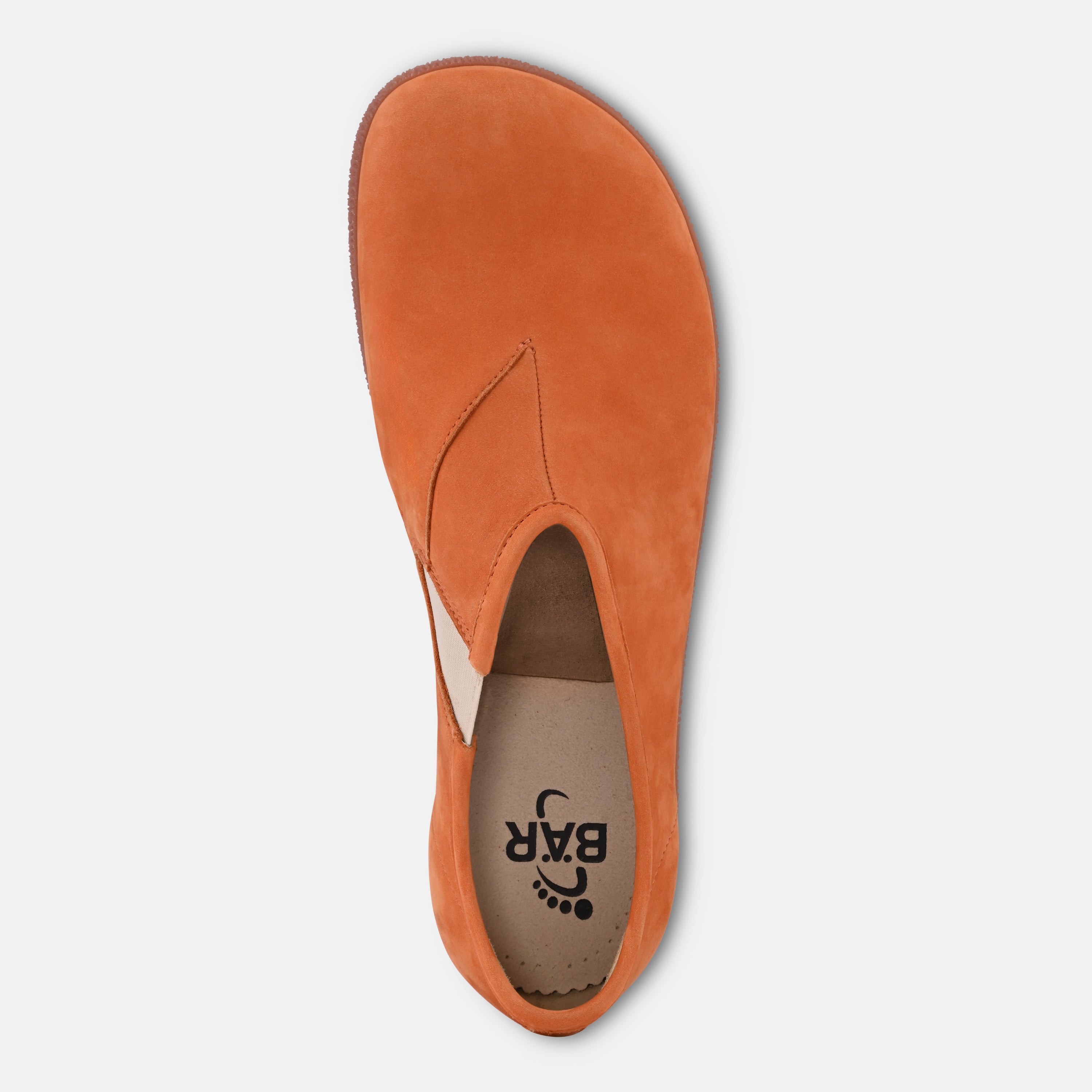Women's Orange foot shaped slip ons Baer