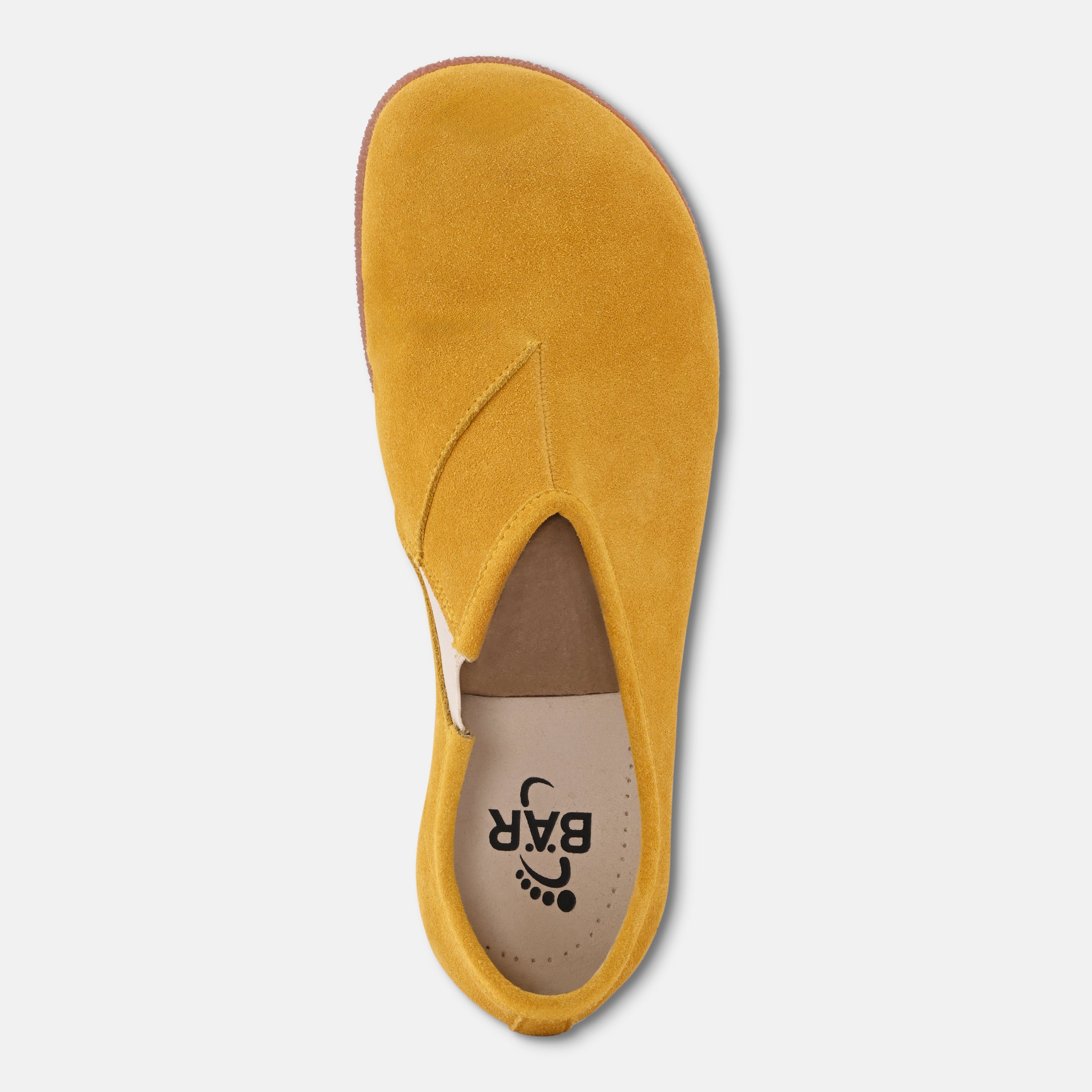 Women's Mustard suede slip ons Baer