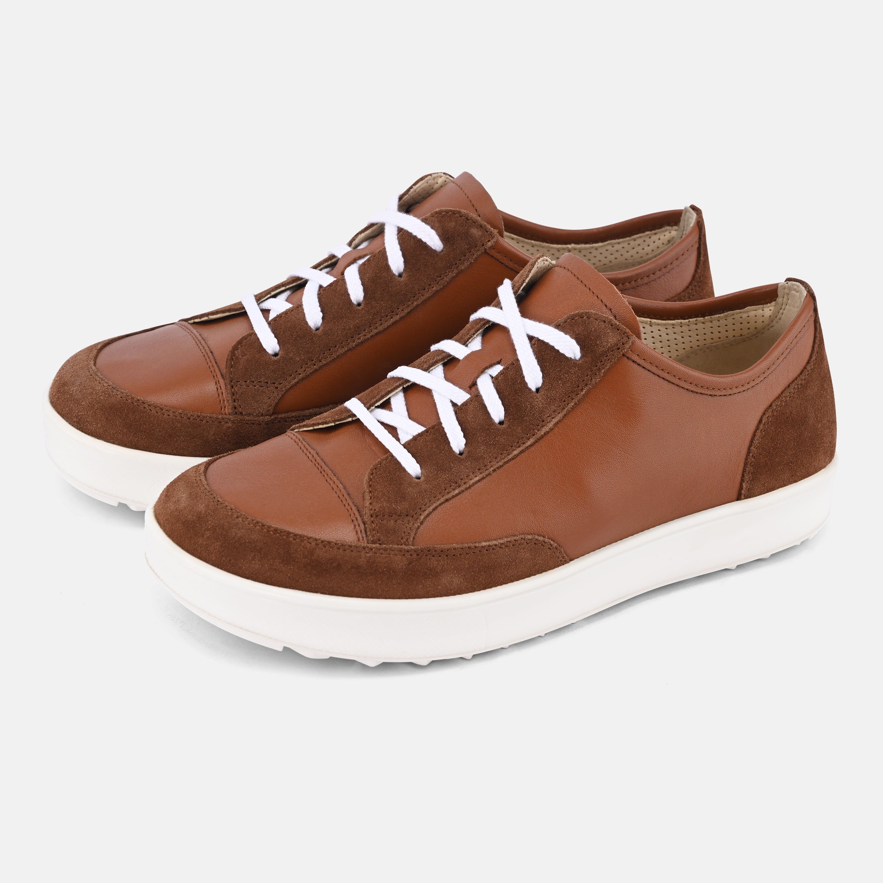 Brown Women Premium Leather Lace Ups Shoes Baer