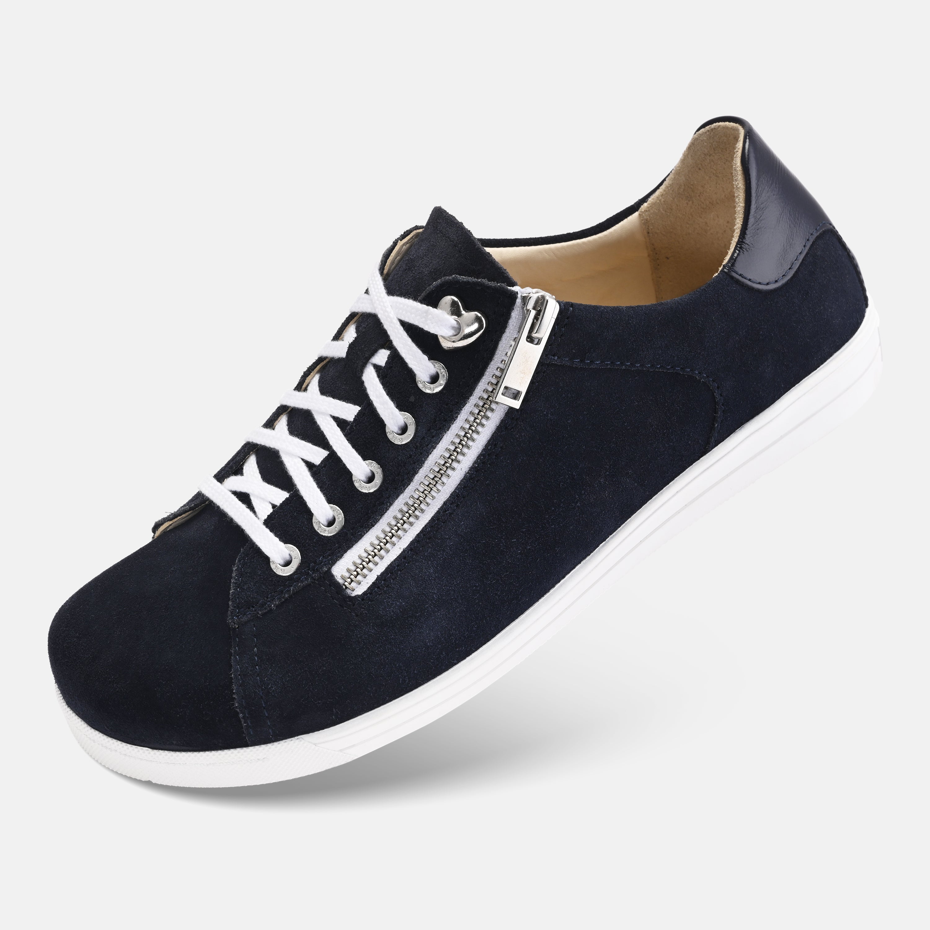 Blue Women Leather Street Style Sneakers Baer