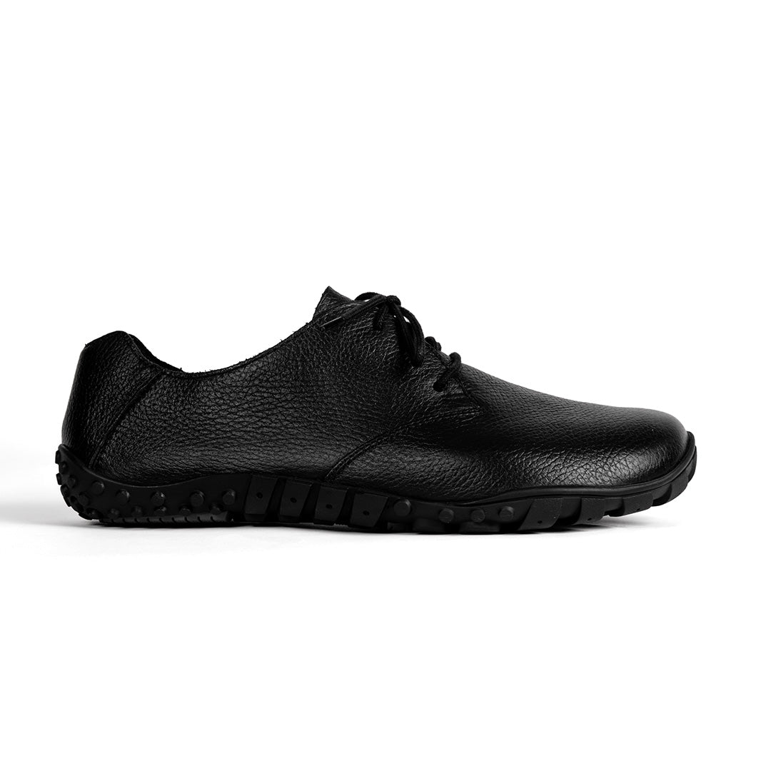 wide toe box black office shoes for men