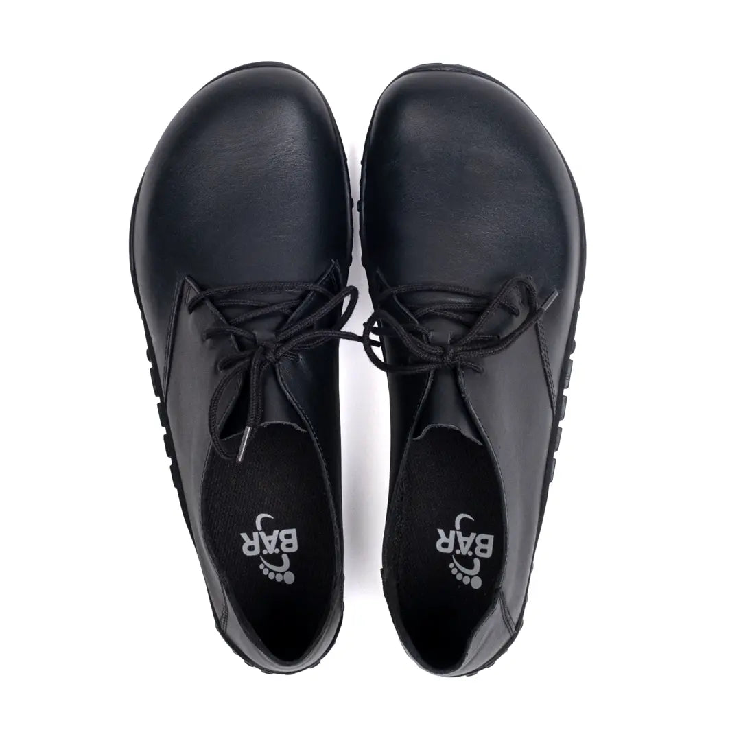 black pure leather formal shoes
