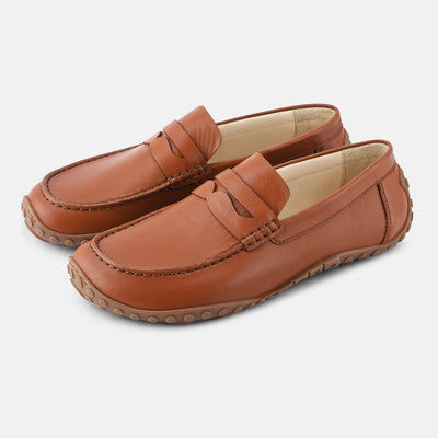 Men's Tan Slip on walking shoes Baer