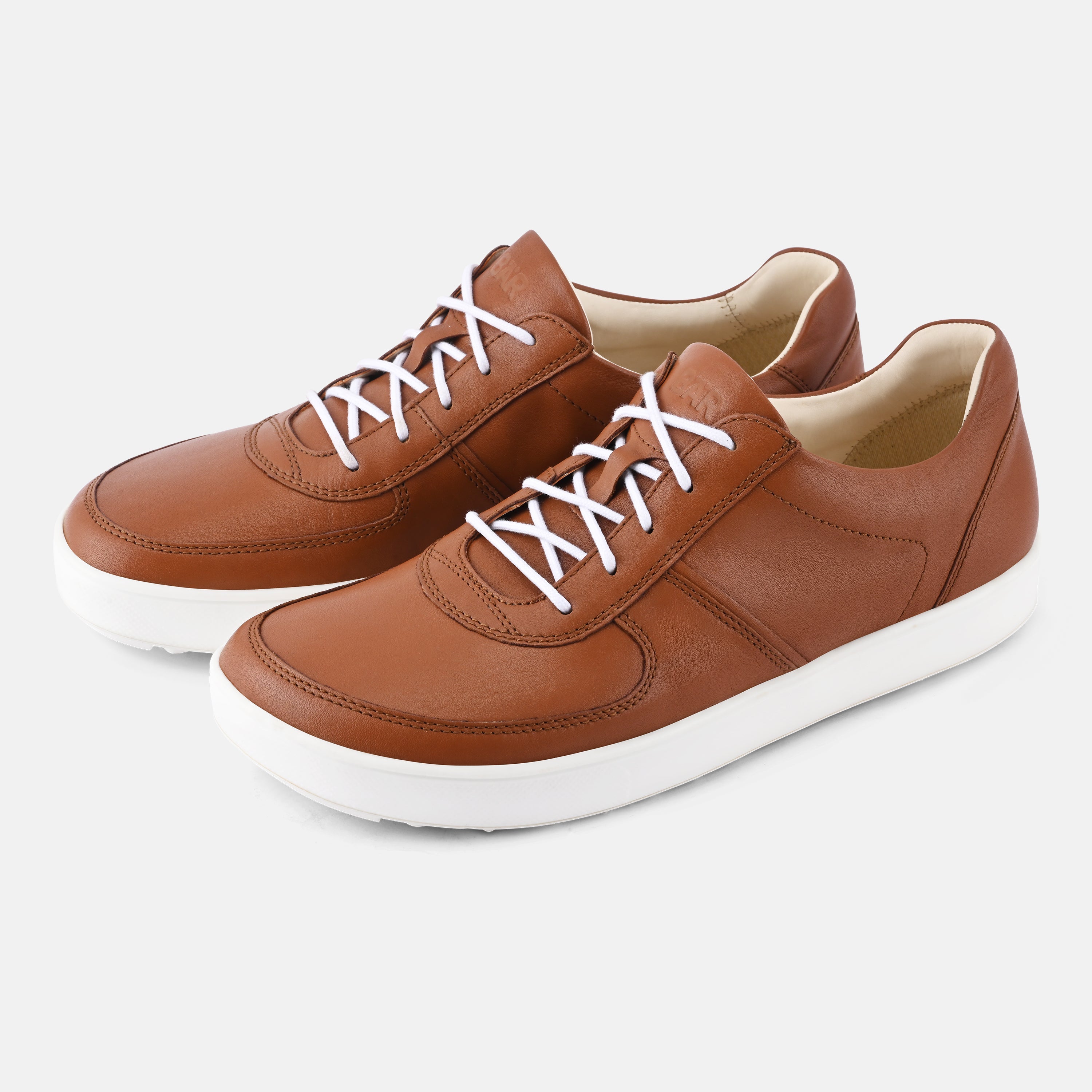Men's Tan Foot shaped casual leather Shoes