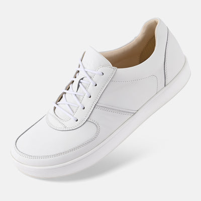 Men's White Zero drop leather shoes Baer