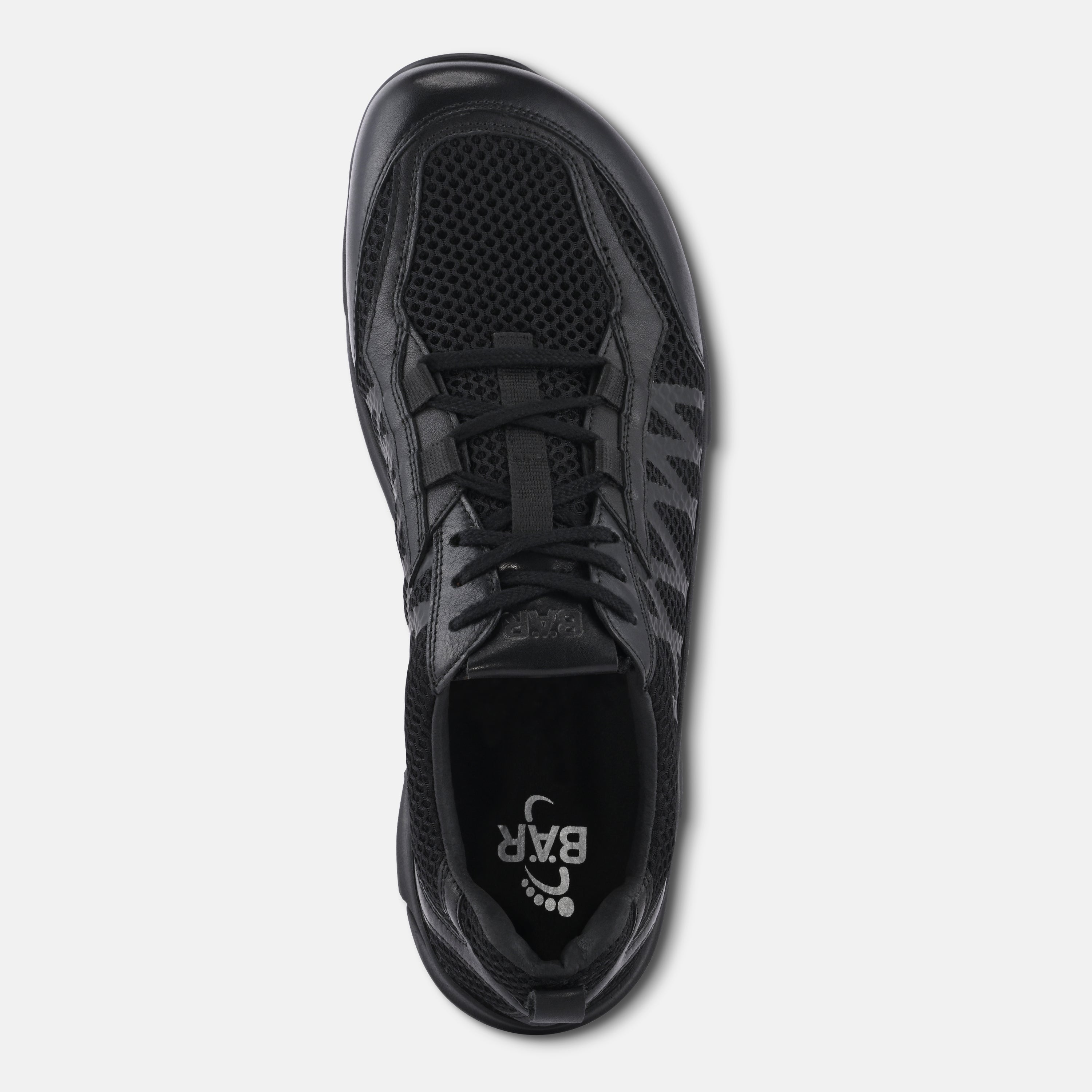 Men's Black wide toe box walking shoes Baer