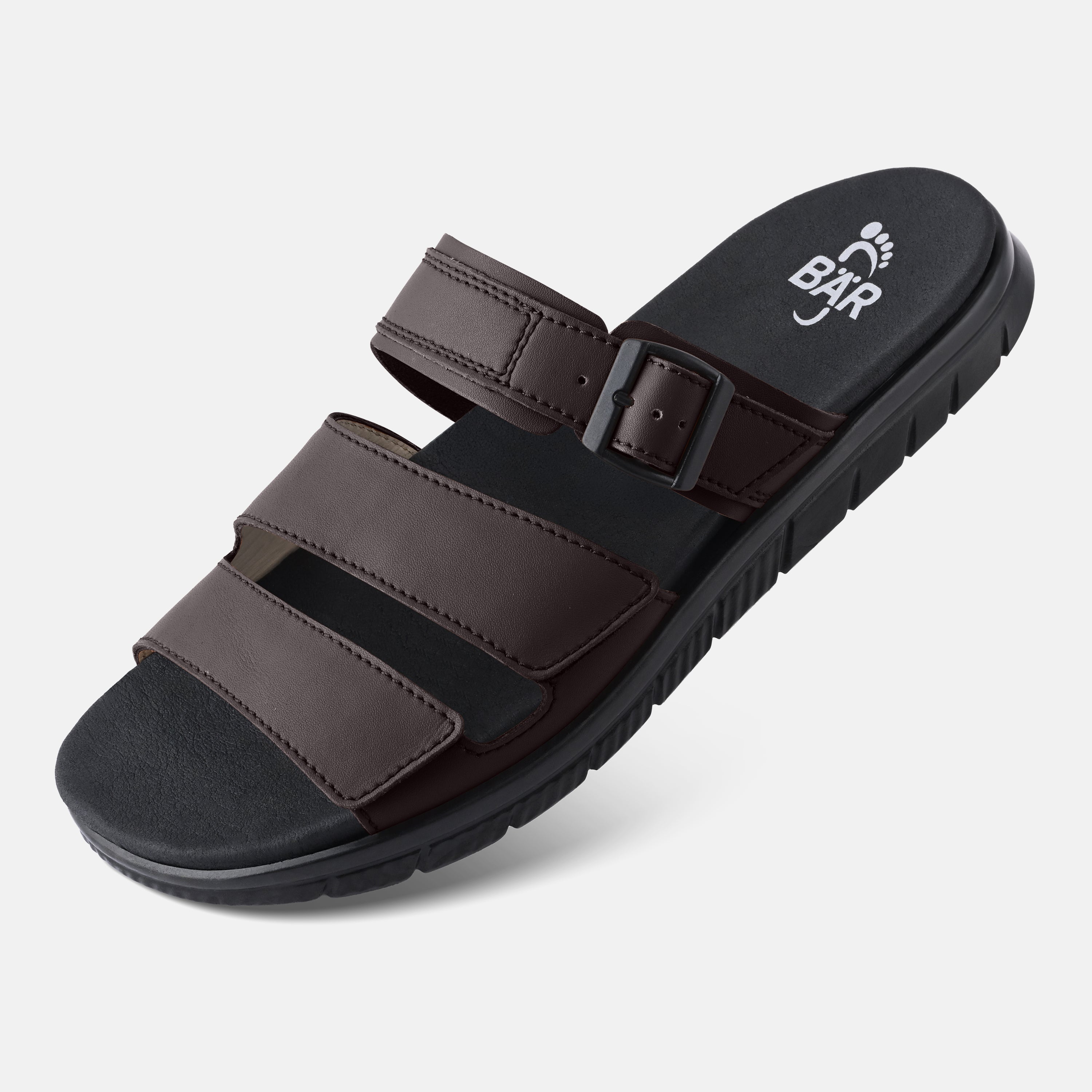 Men's Brown barefoot slide sandals Baer