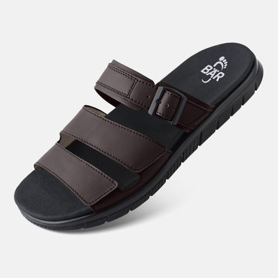 Men's Brown barefoot slide sandals Baer