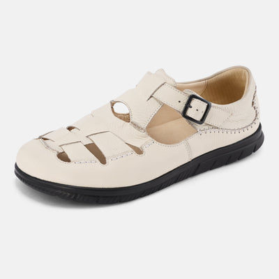 Men's White Foot shaped strap sandals Baer