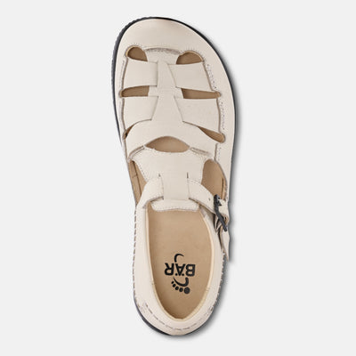 Men's White Casual Leather Sandals Baer