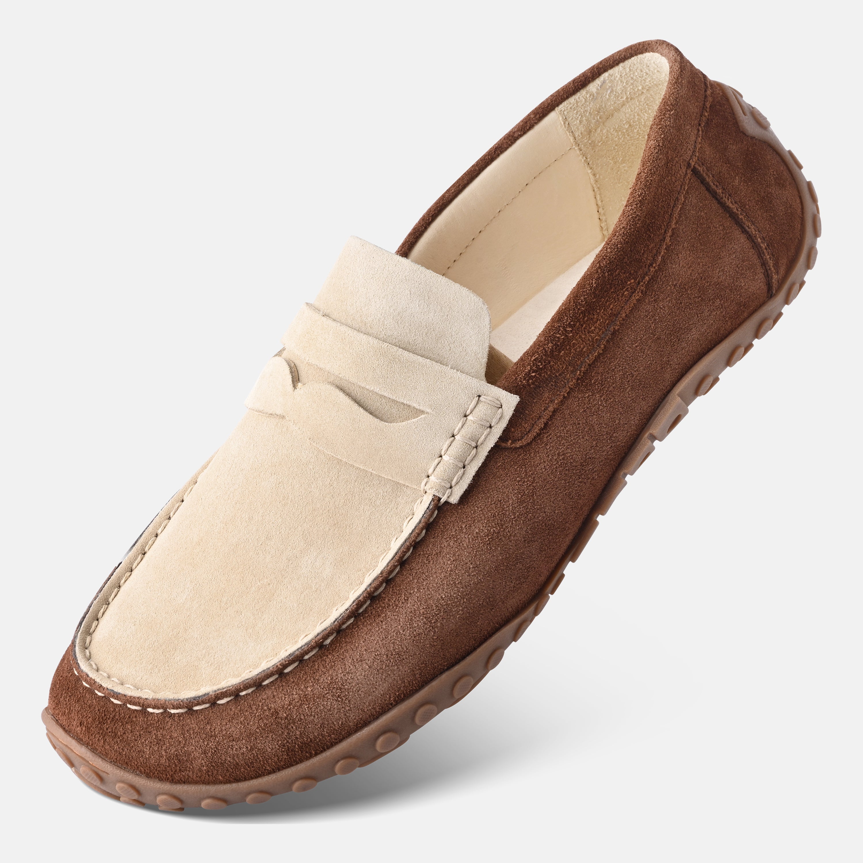 Men's Brown wide toe box loafers Baer