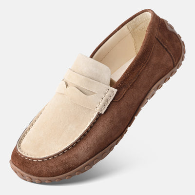 Men's Brown wide toe box loafers Baer