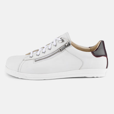 Women's Easyzip White Zero Heel Casual Baer Shoes