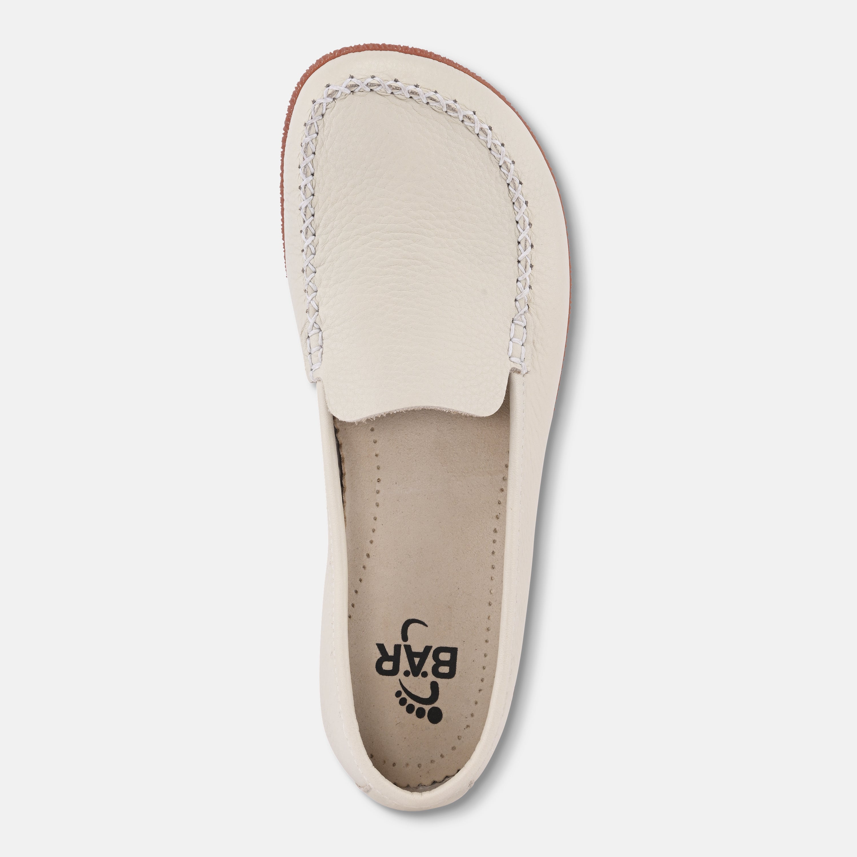 Women's White leather barefoot flats 