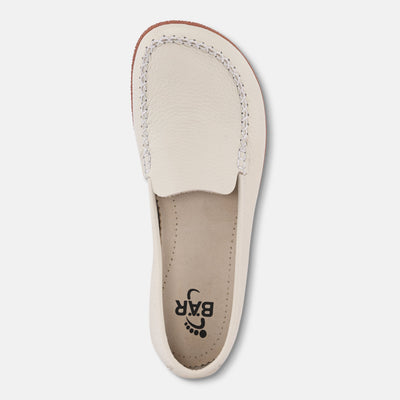 Women's White leather barefoot flats 