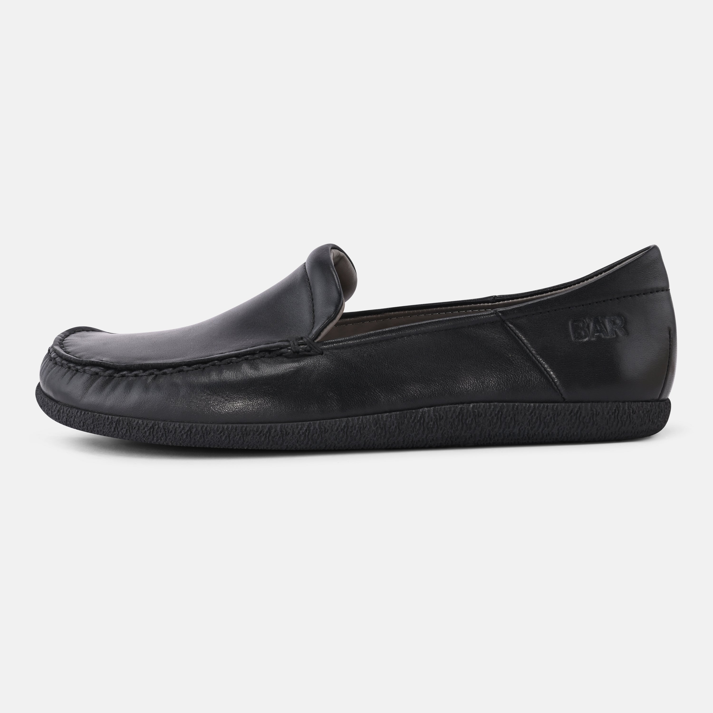 Women's Black Zero heel leather formal shoes Baer
