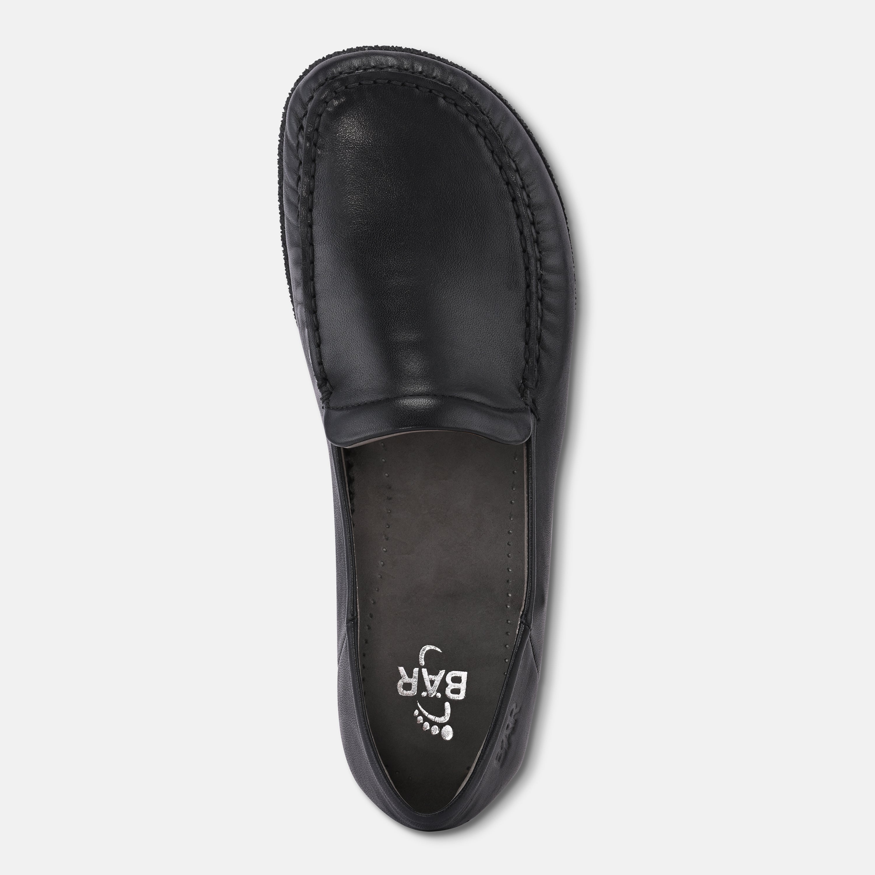 Women's Black leather loafers Baer