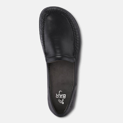 Women's Black leather loafers Baer