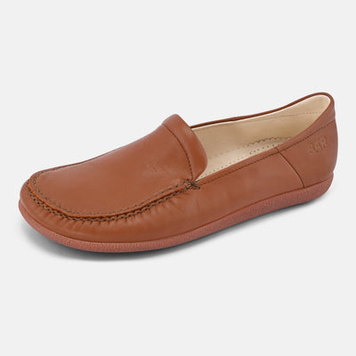 Women's Brown minimalist leather loafer Baer