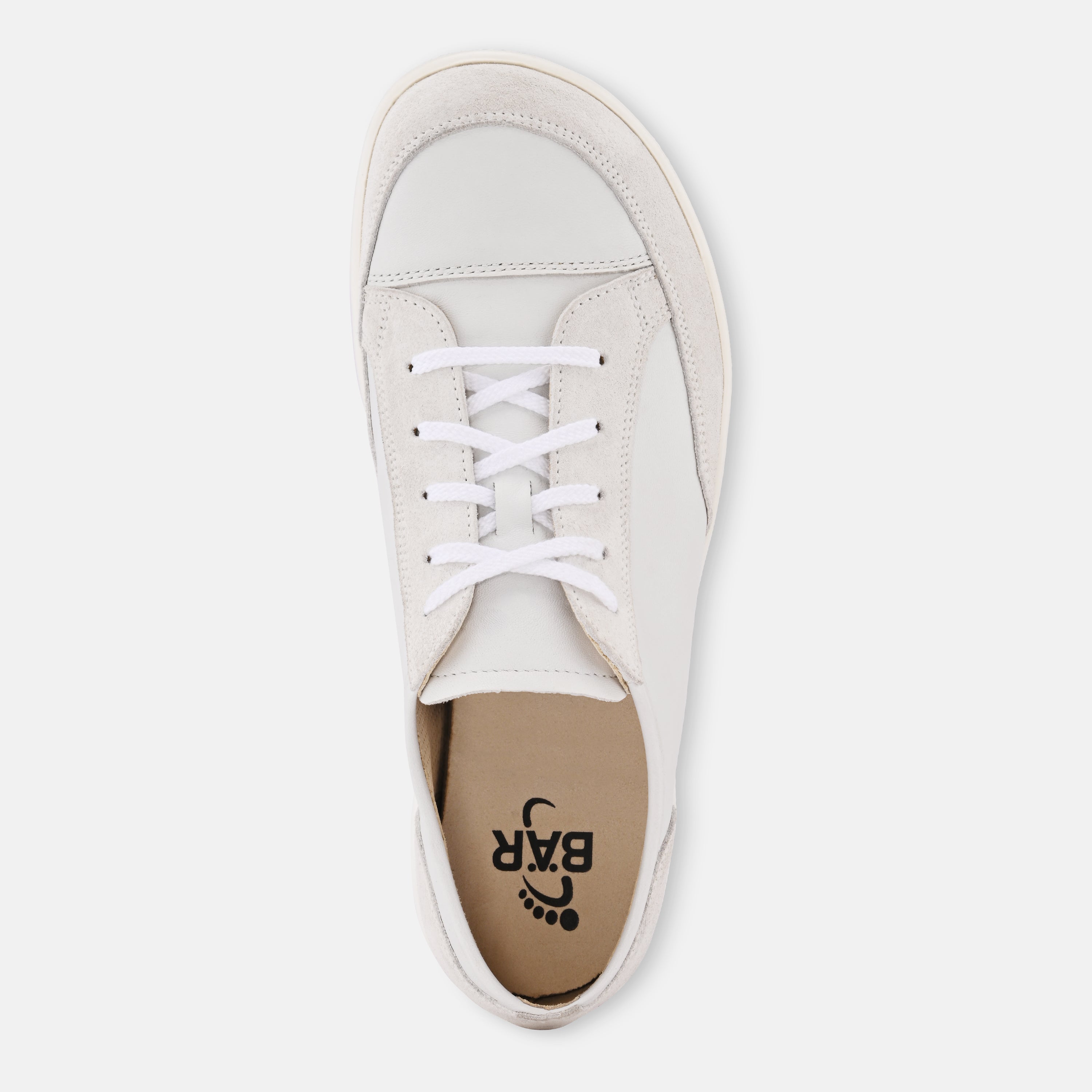White Women Leather Barefoot Sneakers Baer