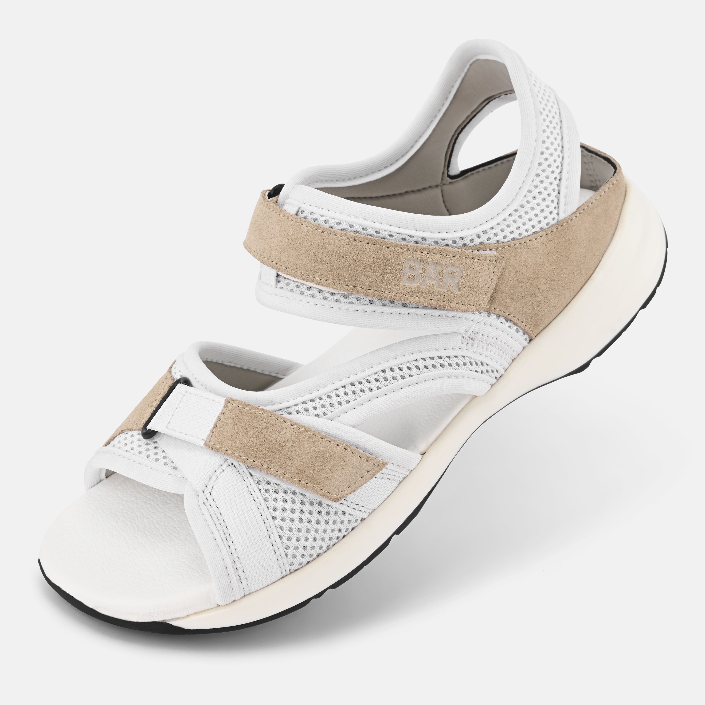 Women's Beige leather comfort sandals Baer