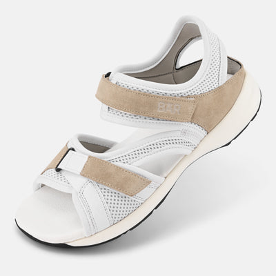 Women's Beige leather comfort sandals Baer