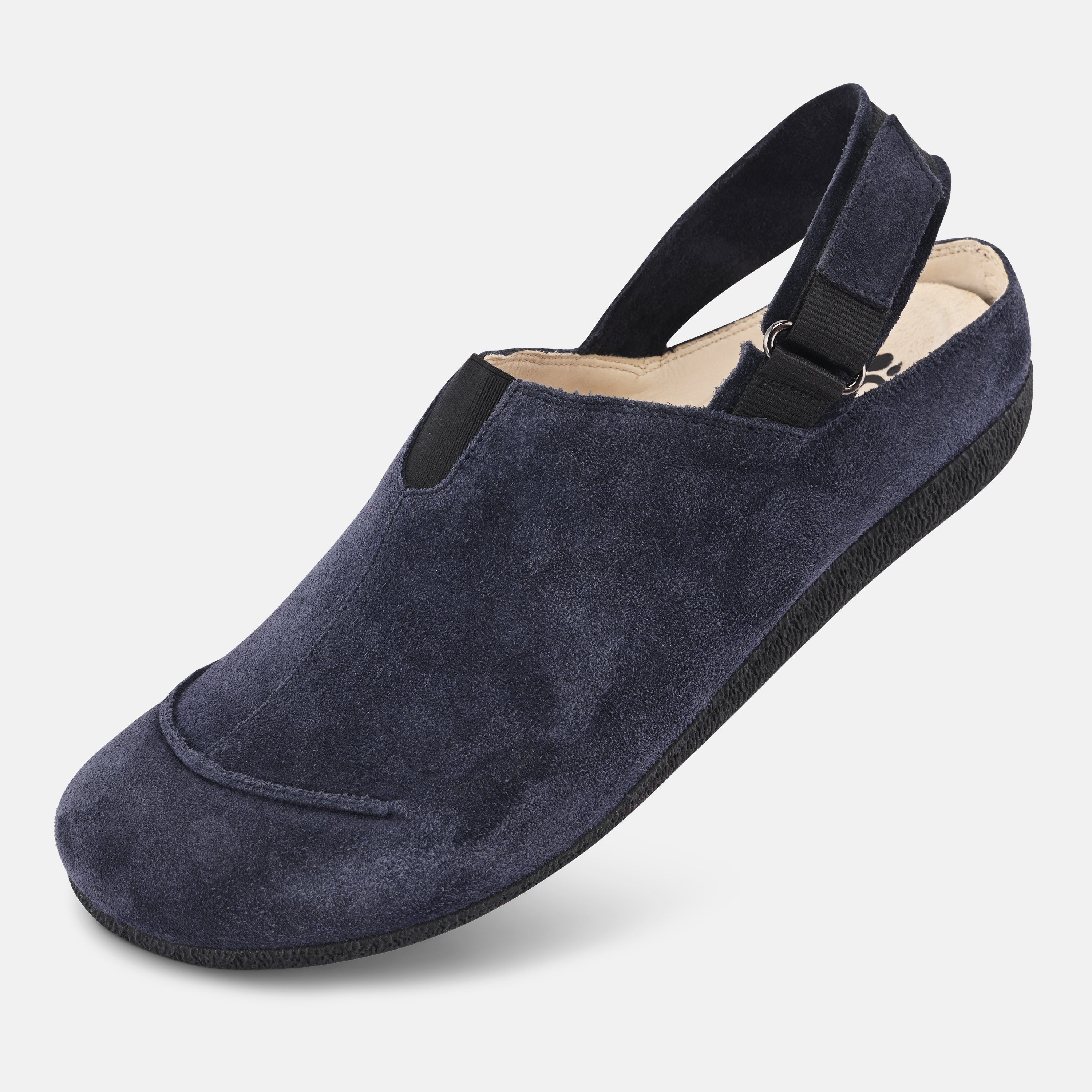Women's Blue premium suede slip ons Baer