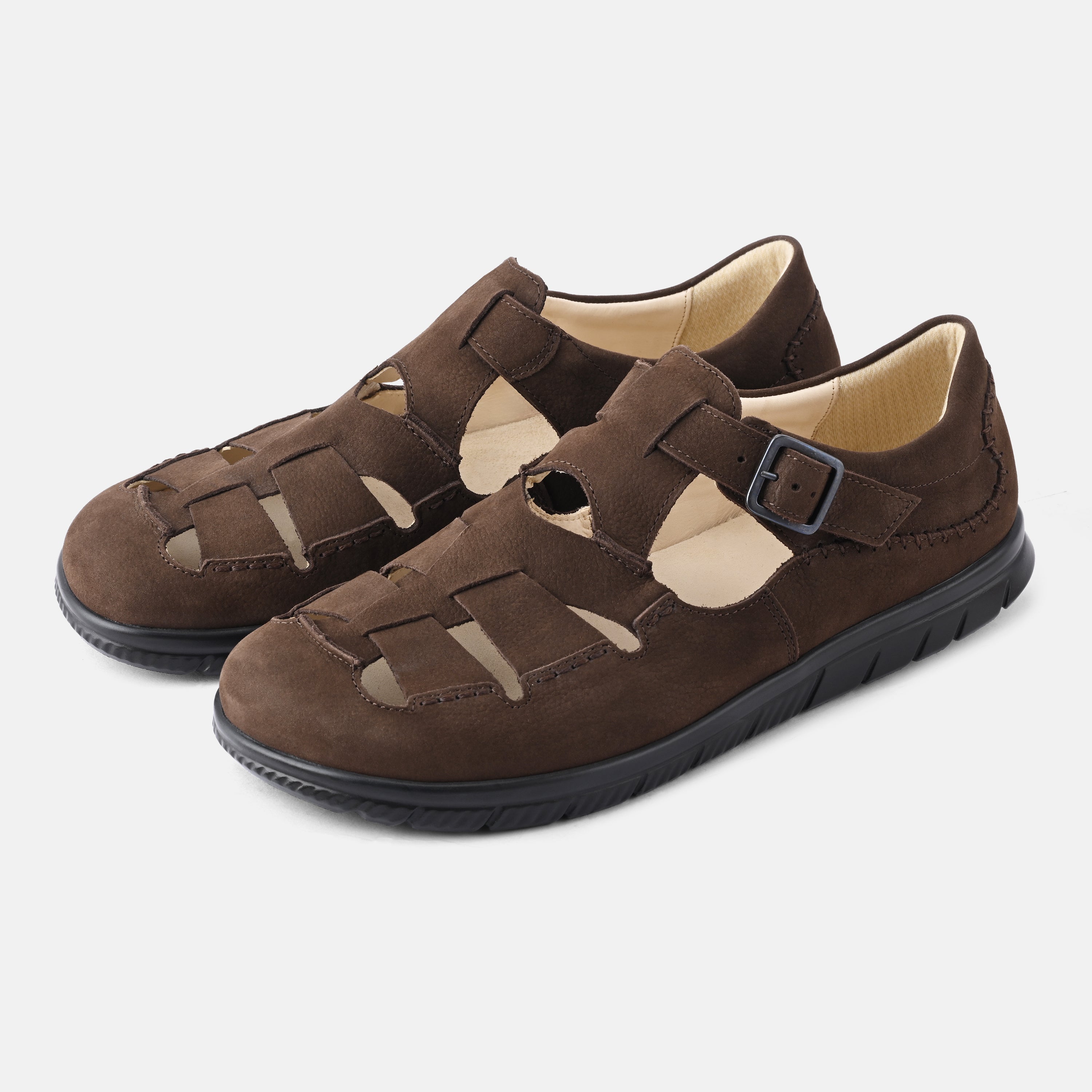 Men's Brown wide toe box sandals Baer