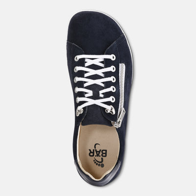 Blue Women Side Zip Casual Sneakers Baer
