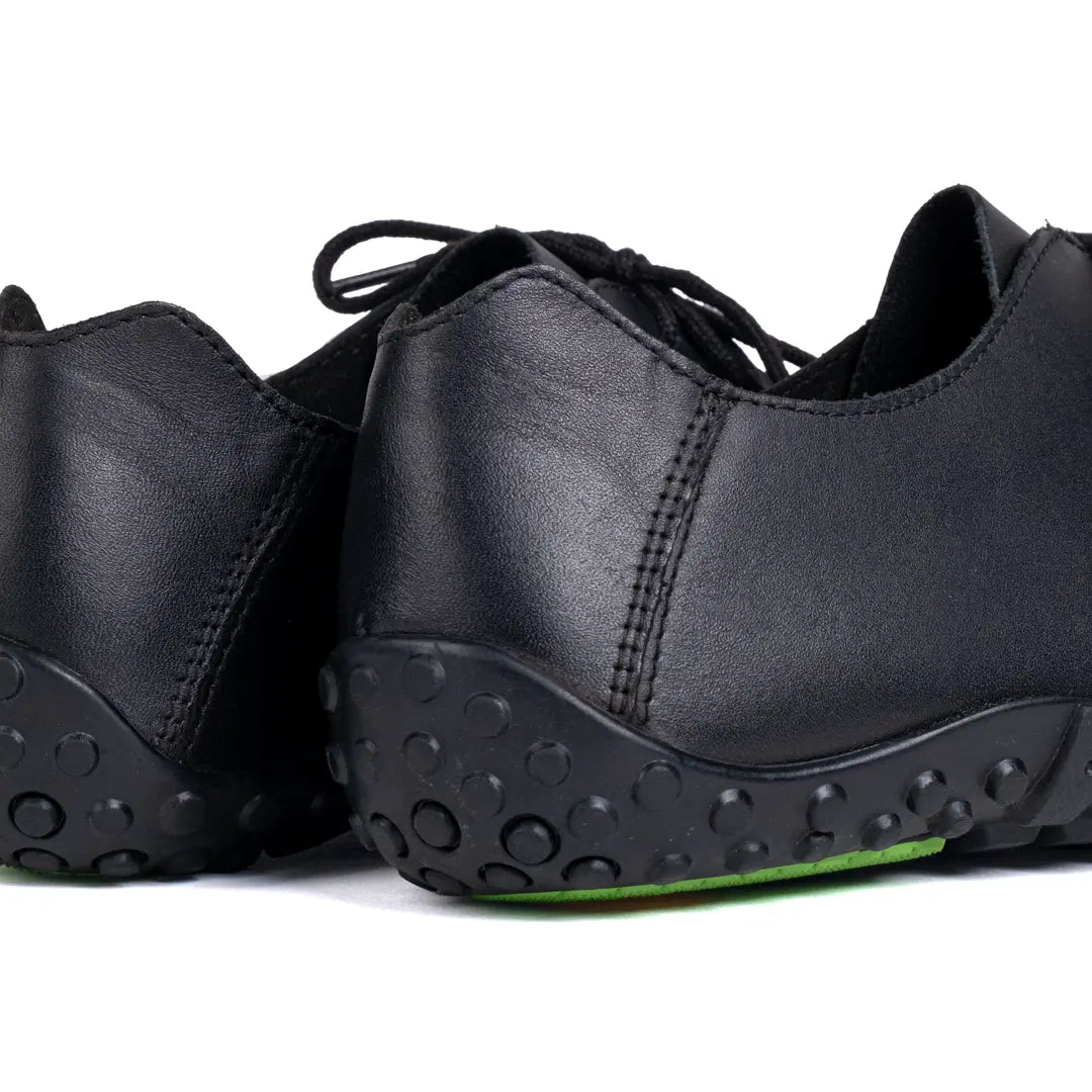 black smart casual leather shoes BaerIndia