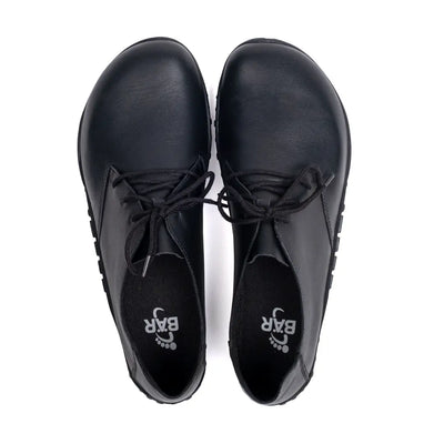black pure leather formal shoes