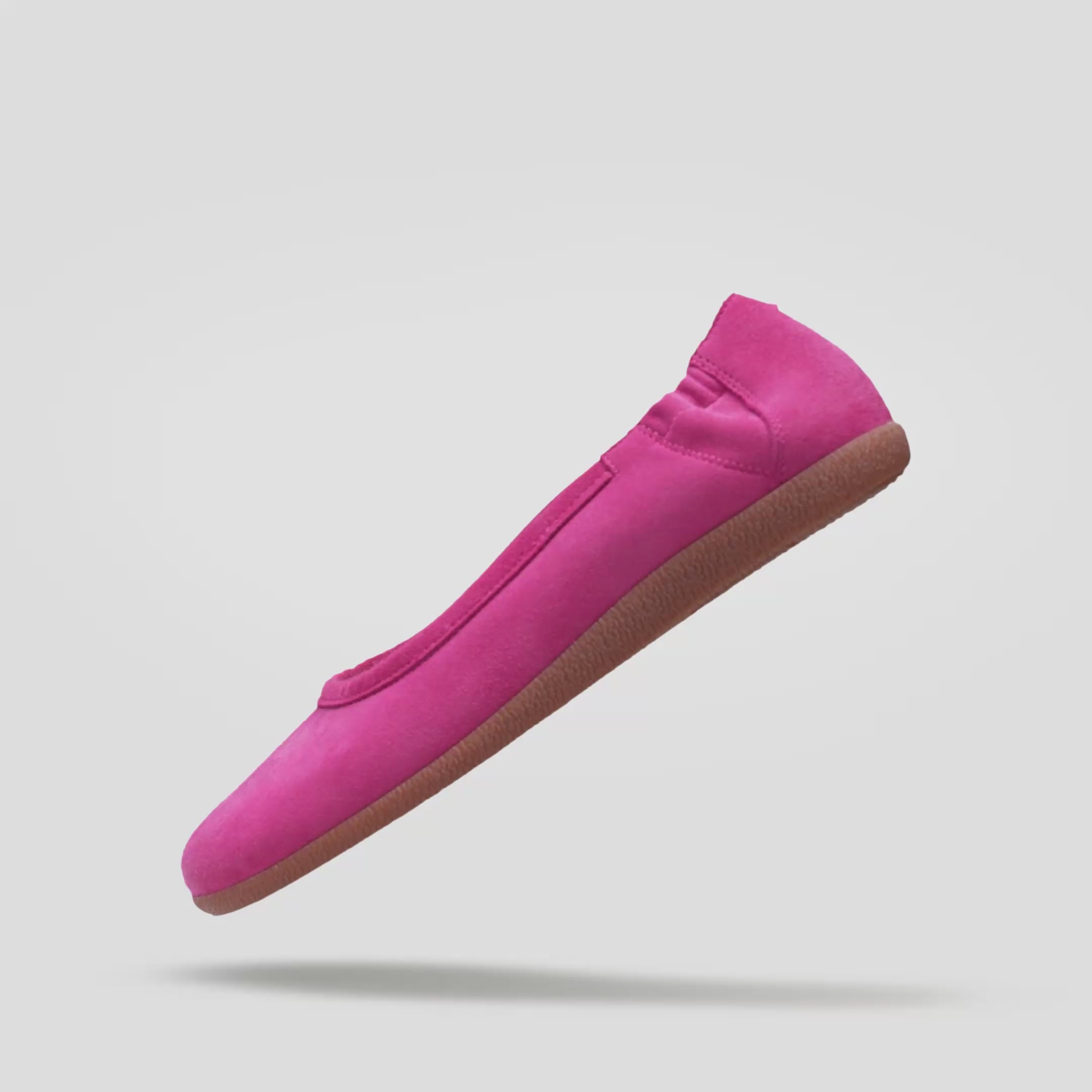 Load video: Women pink wide toe leather shoes Baer