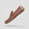 Mens Brown barefoot leather loafer 