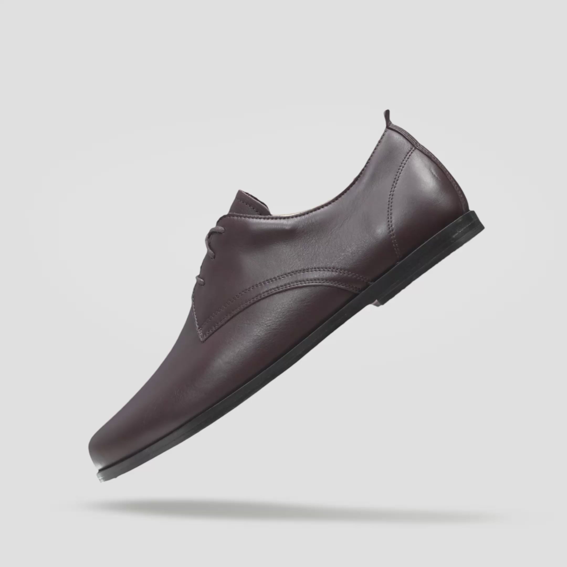 Load video: Mens Brown foot shaped office shoes Baer